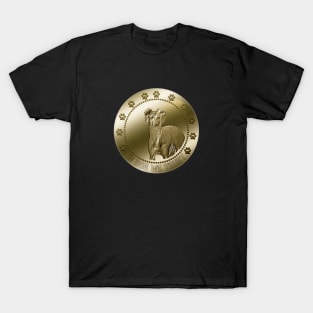 Whippet Dog Coin Funny Cool Digital Art T-Shirt